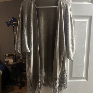 Lola Gray Fringe Women's Poncho